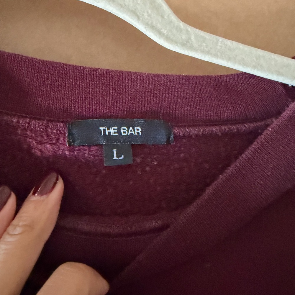 THE BAR VARSITY SWEATSHIRT MAROON SZ LARGE - Picture 4 of 4